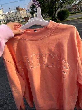 PARKE TARGET Peach Embroidered '' MOCKNECK Sweatshirt L/XL